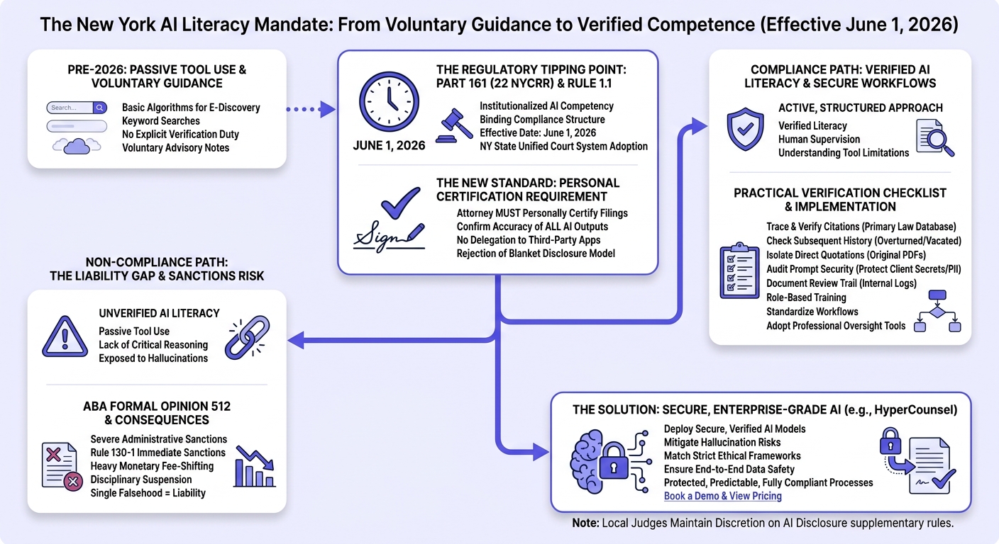 Infographic: The 2026 Competence Mandate: How New York Rule 1.1 Requires Verified AI Literacy