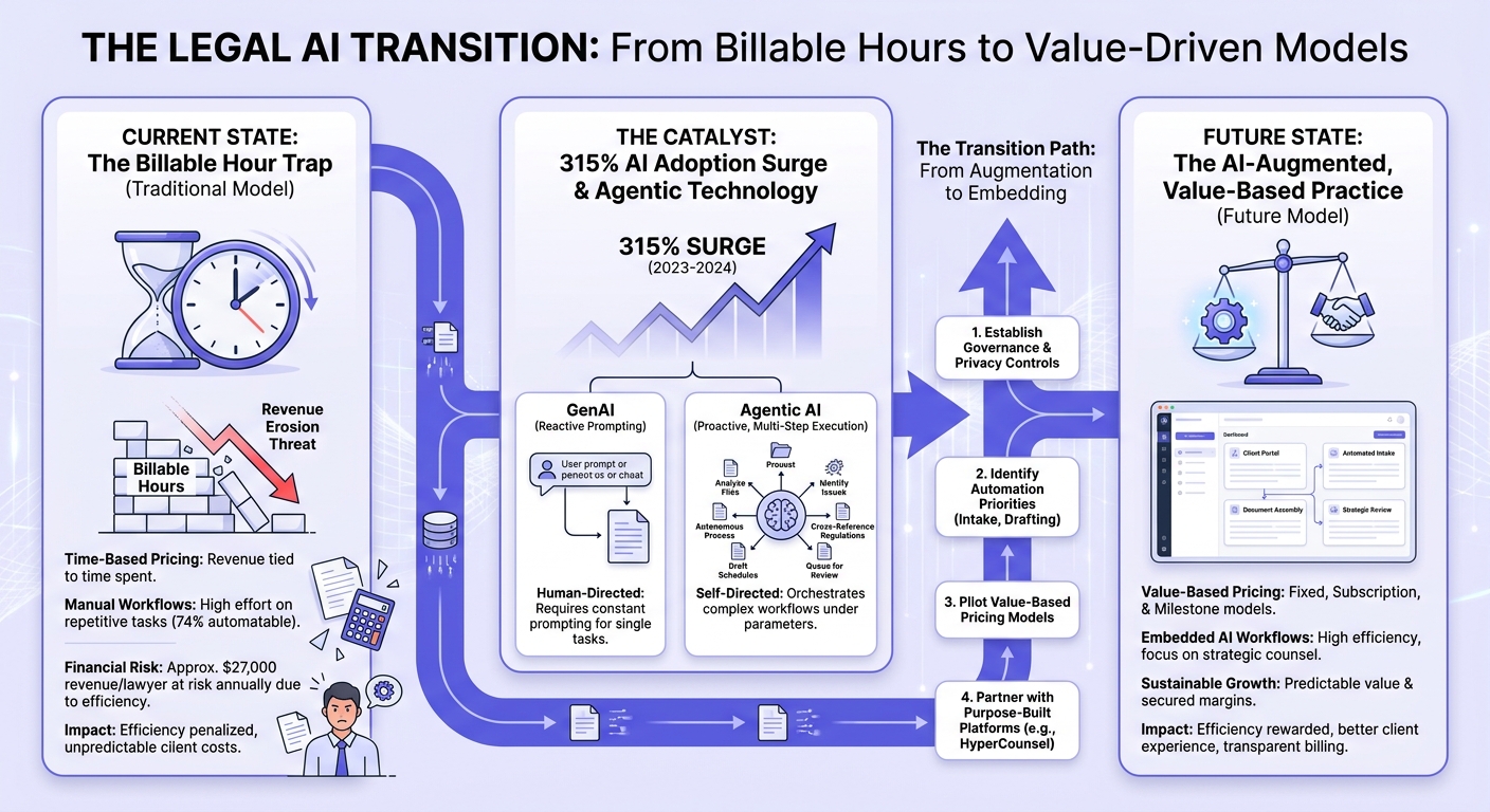 Infographic: Agentic AI and the Billable Hour: Will 2025's 315% Surge in AI Adoption Erase Traditional Pricing Models?