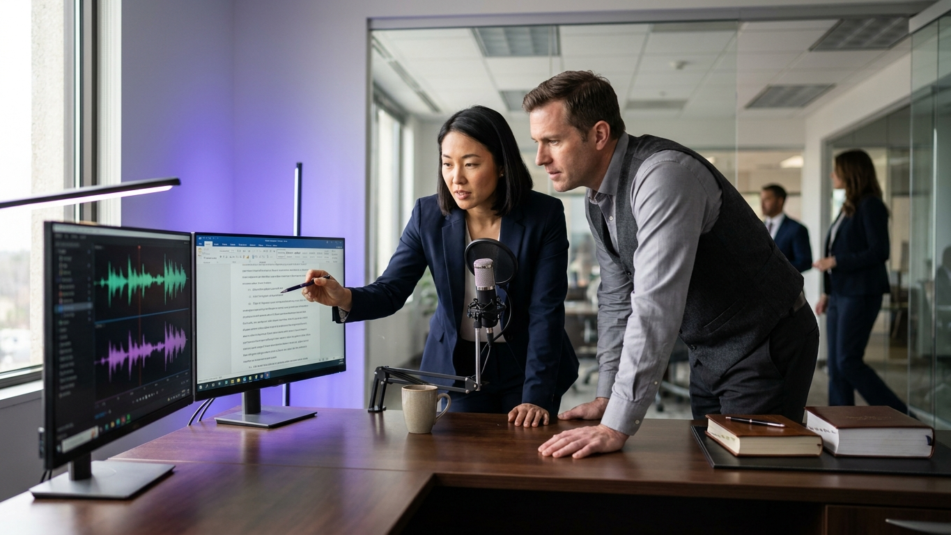 Attorneys collaborating on a compliance digital strategy using unified legal artificial intelligence software
