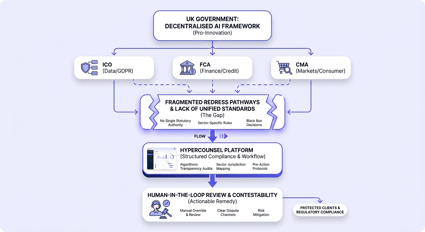 Infographic: Principle 5 Redress: Navigating UK AI Regulation to Contest Harmful Automated Decisions