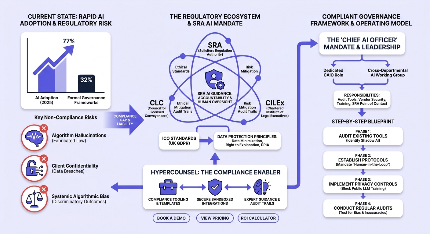 Infographic: How SRA AI Guidance Reshapes UK Law Firm Governance and the Mandate for a Chief AI Officer