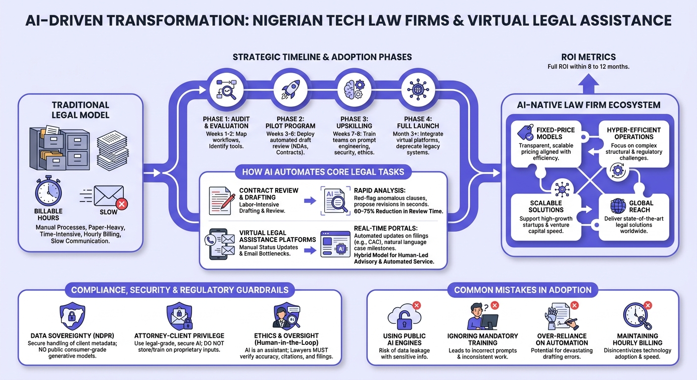 Infographic: How Tech Law Firms in Nigeria Leverage AI for Document Automation and Virtual Legal Assistance