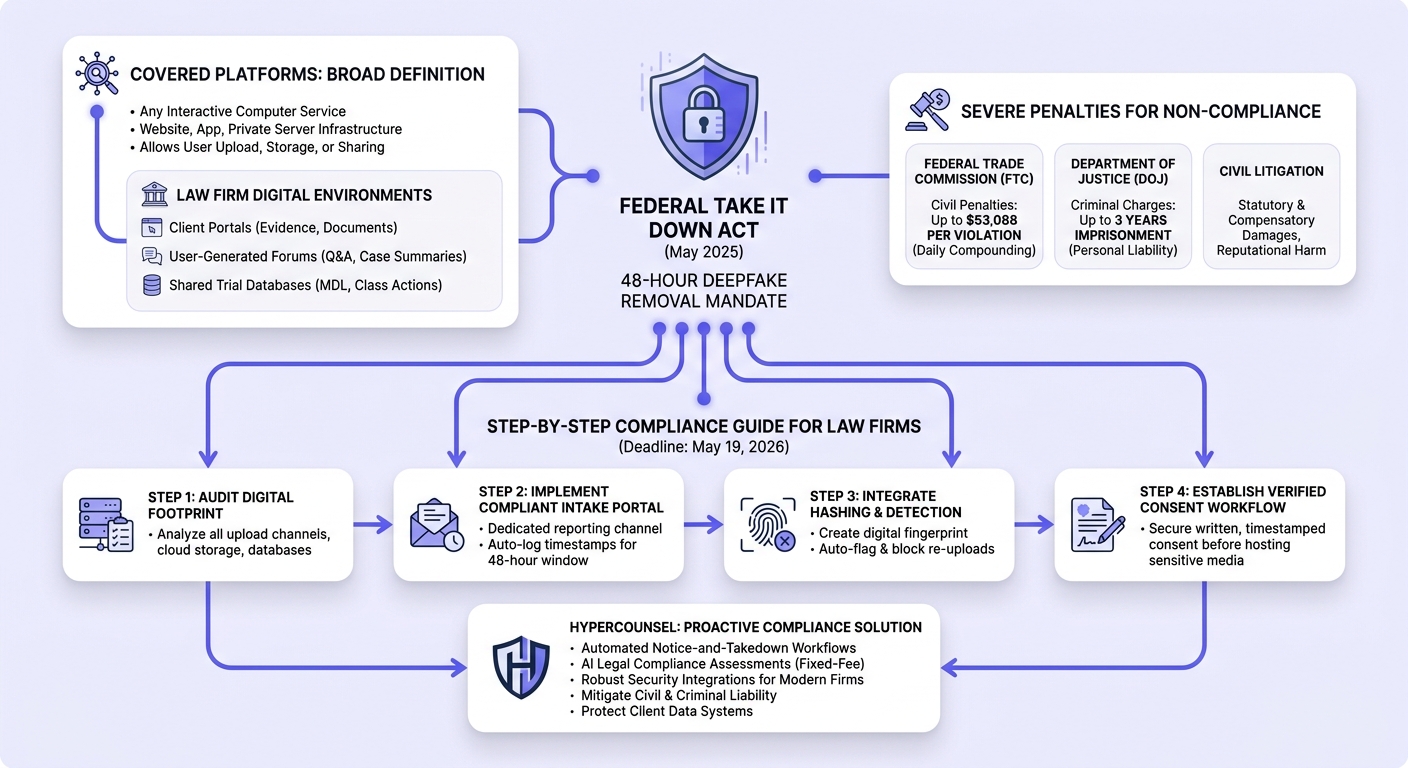 Infographic: Compliance Guidelines and Penalties Under the 48-Hour Deepfake Removal Mandate