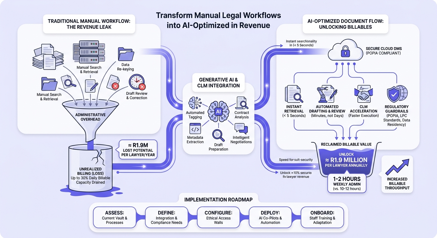 Infographic: R1.9 Million Per Lawyer: How Generative AI and Document Management Systems for Law Firms Unlock Billables